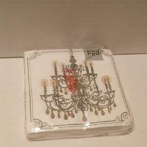 PPD Elegant Paper Chandelier Design Napkins NWT